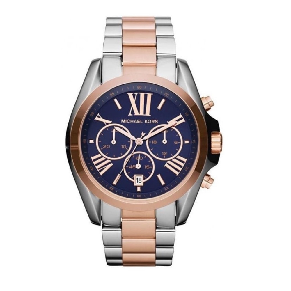 💕💖 Michael Kors 💕💖 Bradshaw Gold Pink Navy Silver Watch - Gently Used!